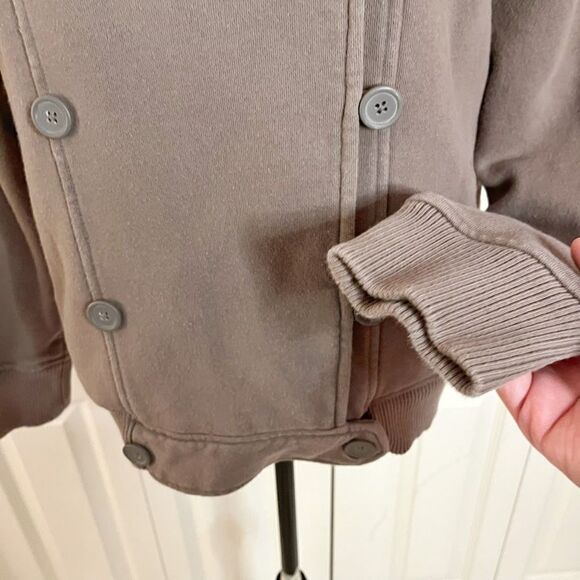 Gap Faux Sherpa Collar Aviator Pilot Biker Moto Double Breasted Button Jacket - Picture 9 of 16